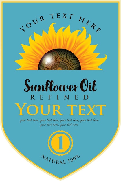 Label for sunflower oil