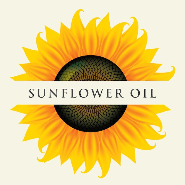 Vector label for sunflower oil