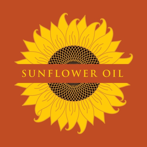 Vector label for sunflower oil