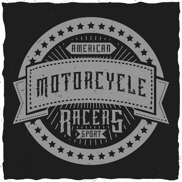 バイクをテーマにしたラベル/ Tシャツのデザイン。