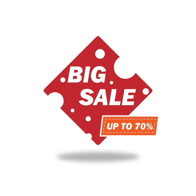 label tag promo big sale up to 70 percent