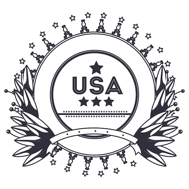 Vector label of usa icon