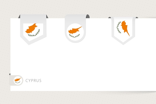 Label vlag collectie van Cyprus in verschillende vorm Lint vlag sjabloon van Cyprus