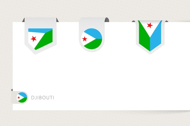 Label vlag collectie van Djibouti in verschillende vorm Lint vlag sjabloon van Djibouti