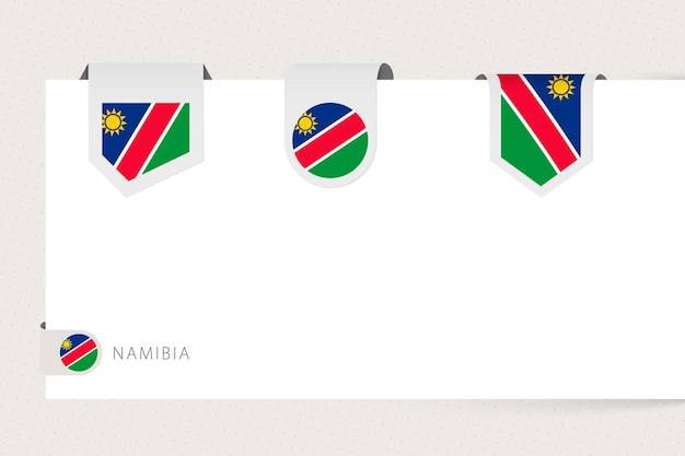 Label vlag collectie van Namibië in verschillende vorm Lint vlag sjabloon van Namibië