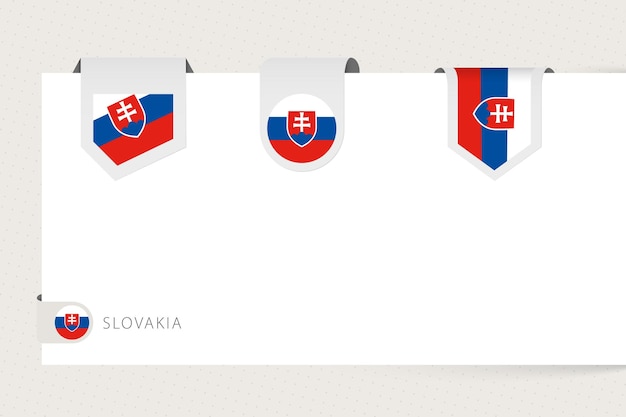 Label vlag collectie van Slowakije in verschillende vorm Lint vlag sjabloon van Slowakije