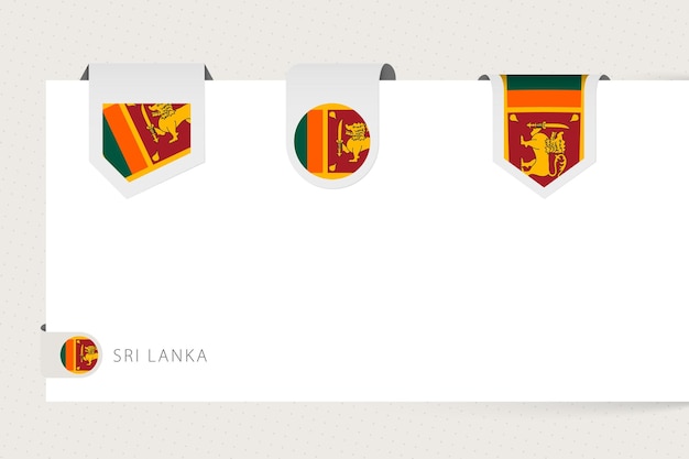 Label vlag collectie van sri lanka in verschillende vorm lint vlag sjabloon van sri lanka
