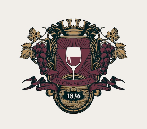 Vector label for wine bottle