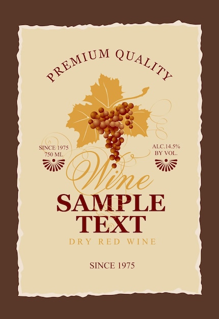 Label for wine bottle