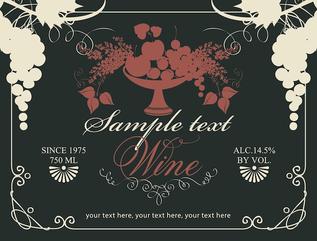 Label for wine bottle