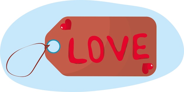 Label with the inscription love. Valentine's Day.
High quality vector illustration.