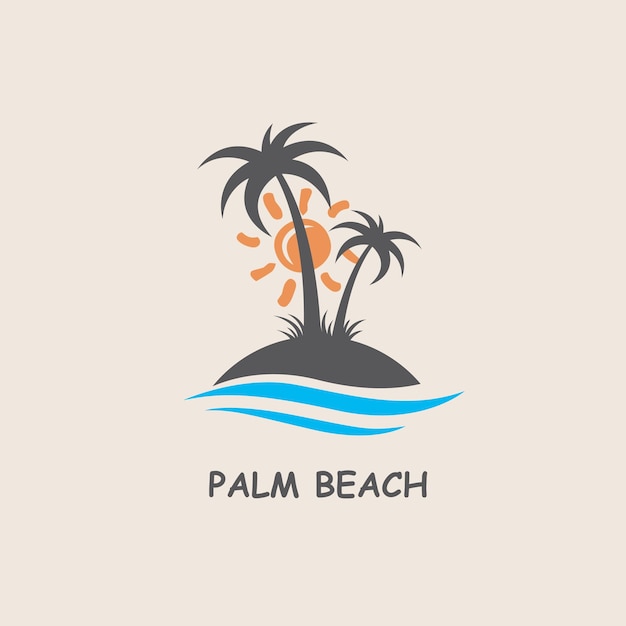 Label with palm tree
