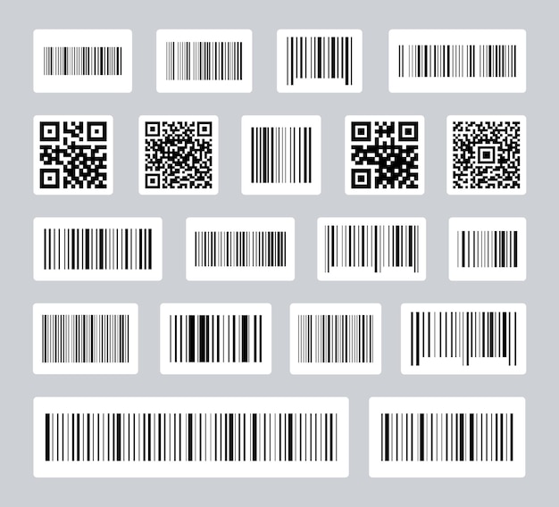 Вектор Этикетки со штрих-кодом и qr-кодом цена