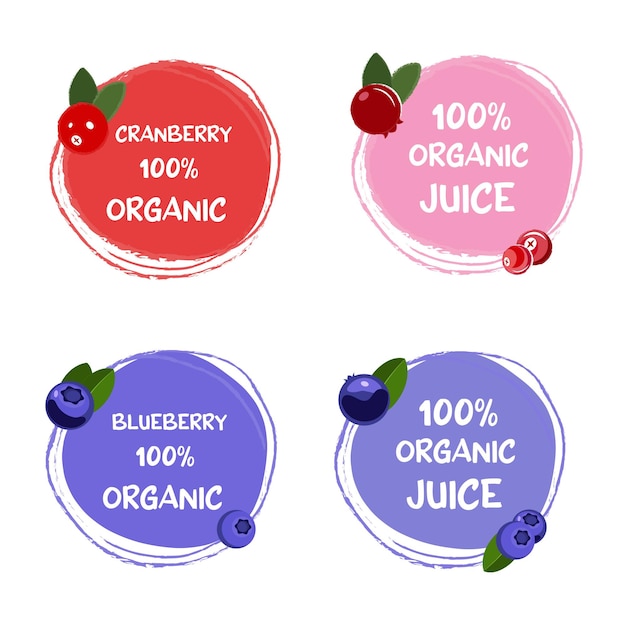 Labels for berries blueberry jam cranberries