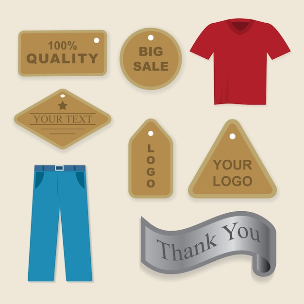 Vector labels and clothing, vector design