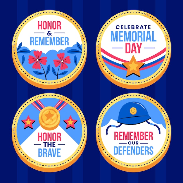 Labels collection for us memorial day celebration