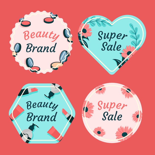 Vector labels collection for women's beauty and care