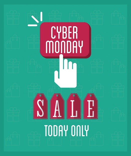 Labels cursor and cyber monday