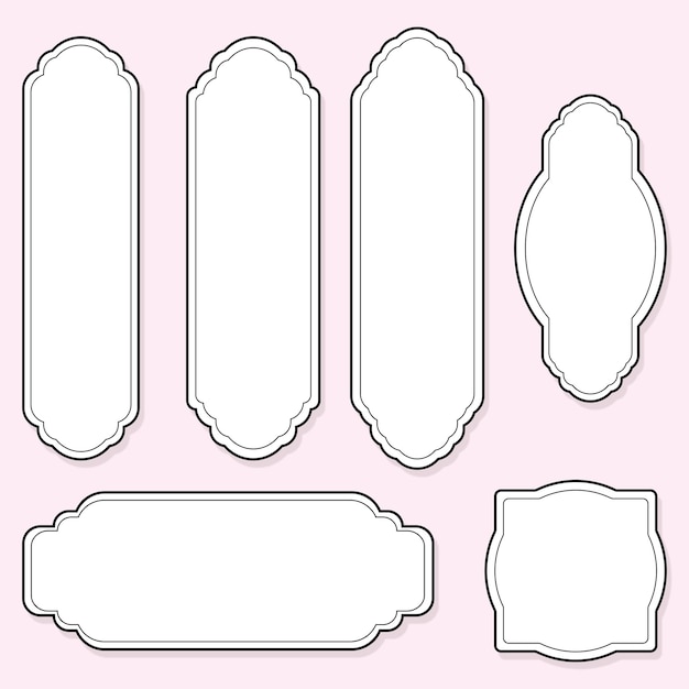 Vector labels design set of six