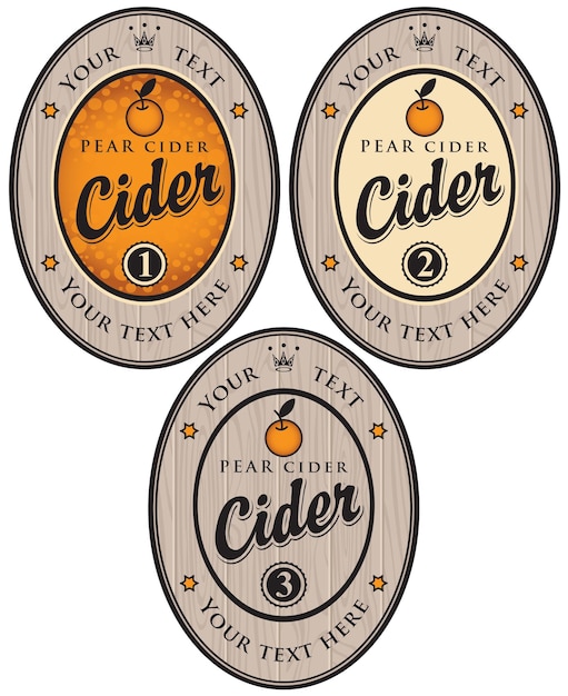 Vector labels for different types of cider