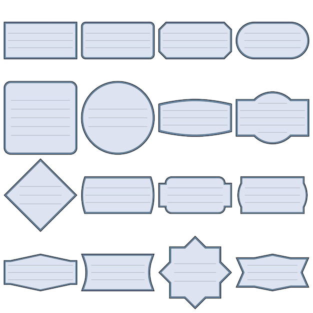 Vector labels geometric. notebook label. frame for message. line labels.