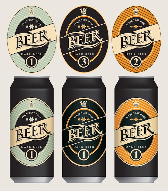 Labels and iron cans for beer