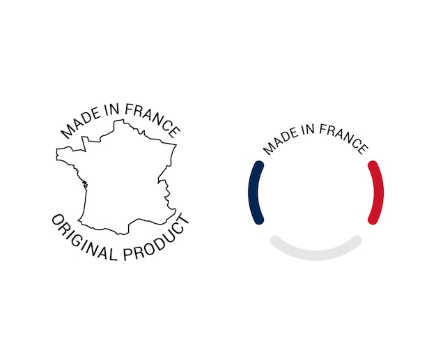 Vector labels of made in france