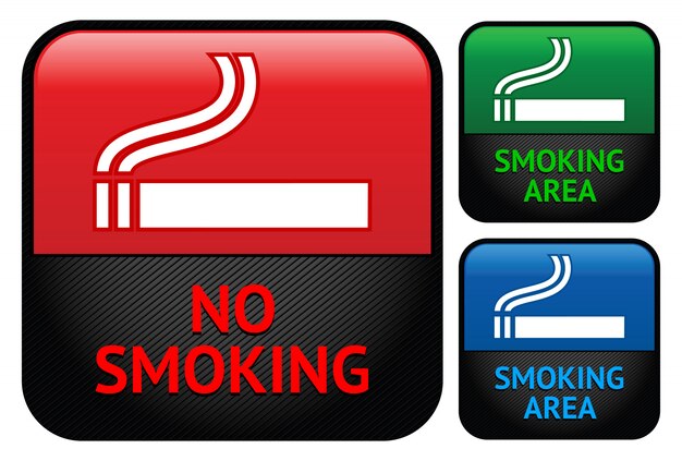 Labels set of no smoking area stickers