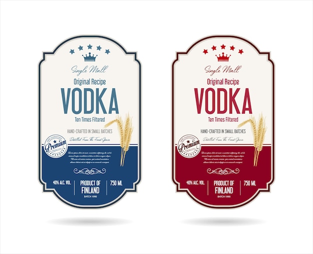 Labels for vodka with wheat vector stock illustration