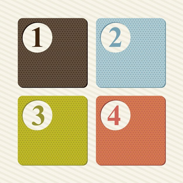 Vector labels with numbers over beige background