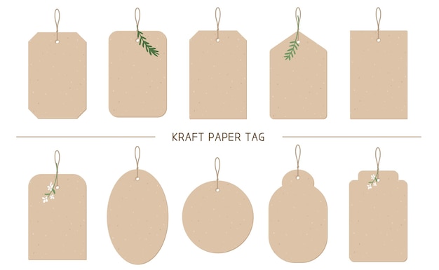 Vector labelset voor kraftpapier