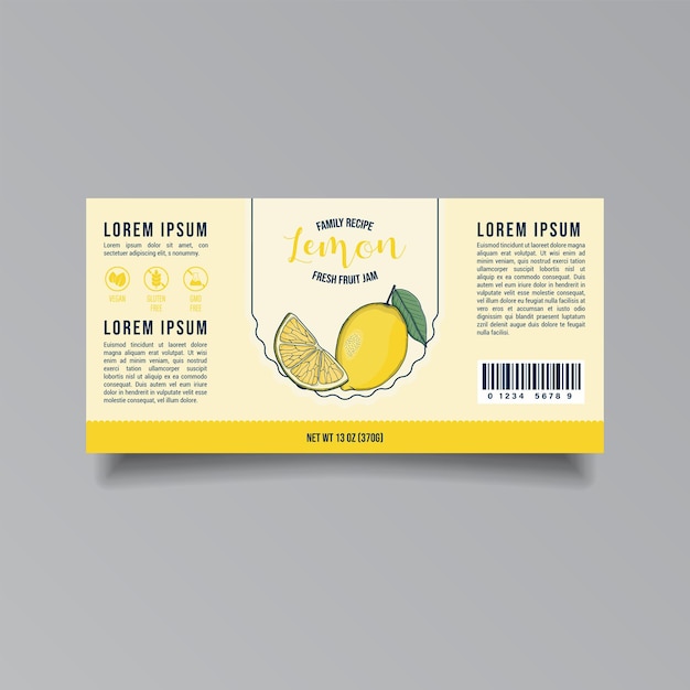 Labelsjabloon voor verpakking van citroenjam