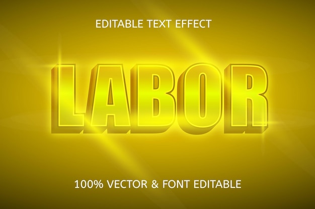 Labor color gold editable text effect