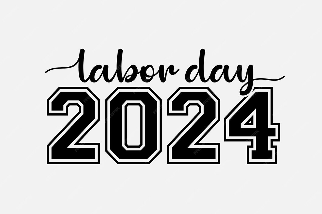 Premium Vector Labor day 2024 logo with a white background.