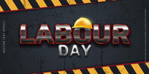 Labor day 3d editable vector text effect 02