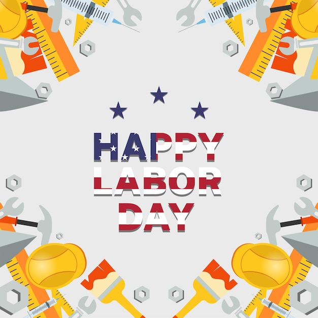 Labor day background design banner poster greeting card vector illustration