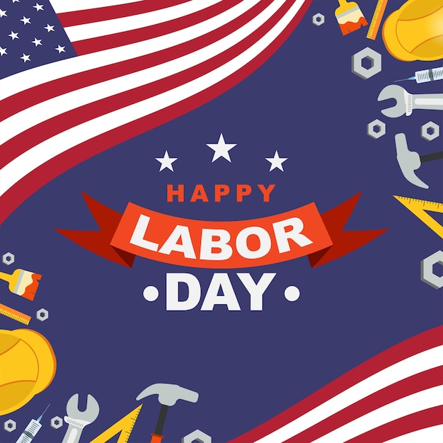 Labor Day Background Design Banner Poster Greeting Card Vector Illustration