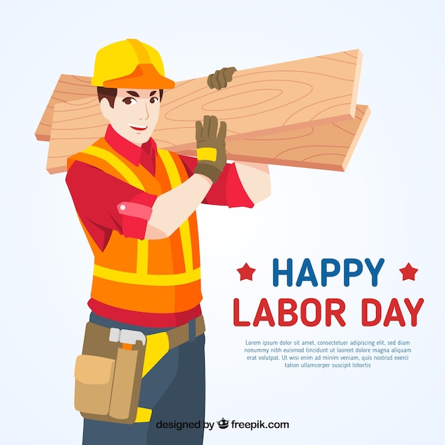 Labor day background with builder