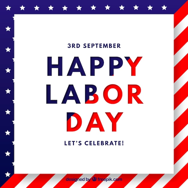 Labor day background with flat flag