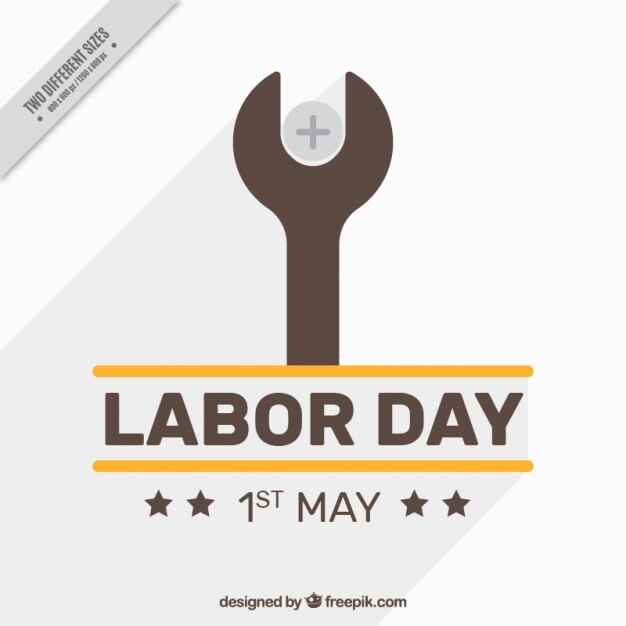 Vector labor day background with a flat wrench