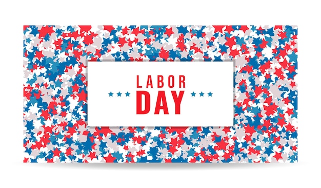 Vector labor day banner greeting card or invitation card. illustration of an american national holiday with