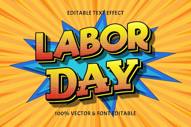 LABOR DAY BEWERKBAAR TEKST EFFECT