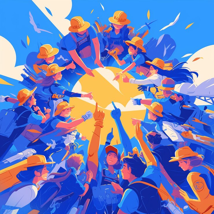 Vector labor day celebrating worker solidarity and unity