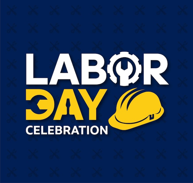 Premium Vector Labor day celebration background with helmet
