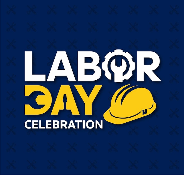 Vector labor day celebration background with helmet