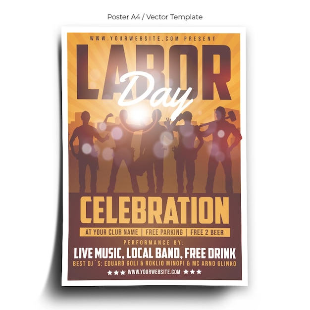 Modello di poster per la celebrazione della festa del lavoro