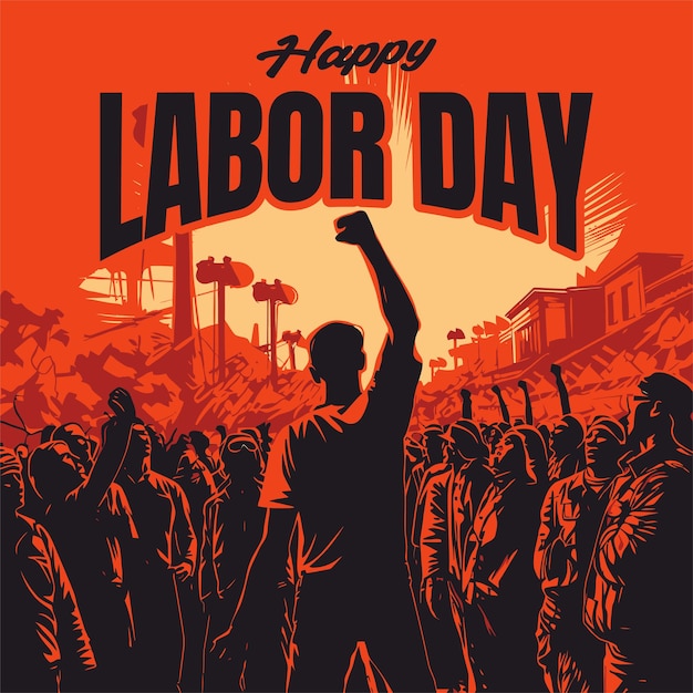 Labor Day Celebration Vibrant Vector Art Honoring Hard Work and Dedication