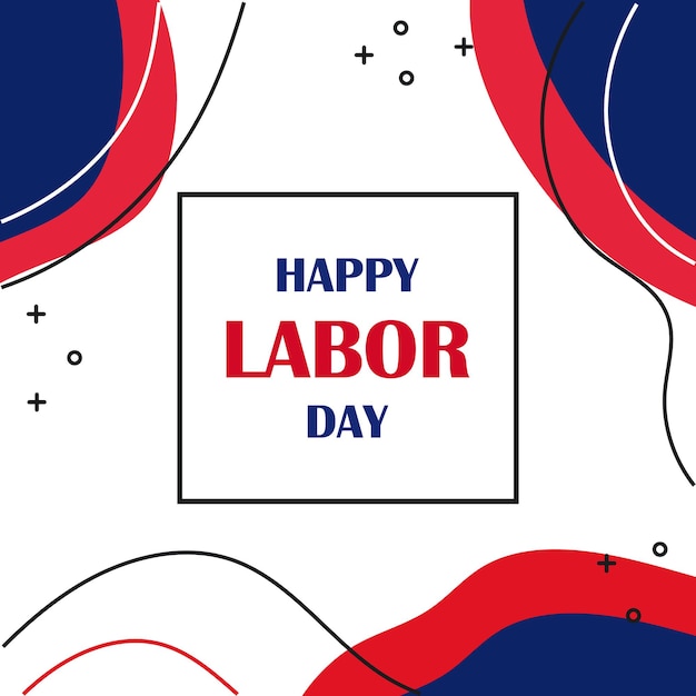 Labor day concept colorful banner poster brochure flyer postcard template