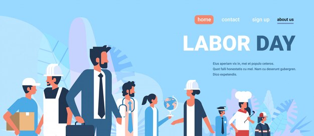 Labor day concept for landing page