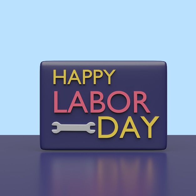 Labor Day concept Realistische 3D-object cartoon stijl